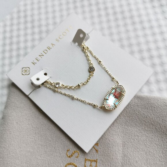 Kendra Scott Gold Dichroic Glass Elisa Necklace NEW - Picture 2 of 3